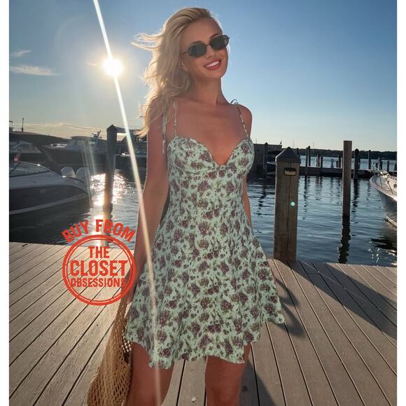 RARE!!! BLOGGER FAVE!!! ZARA Blue Floral Print Short Dress NWT - Picture 8 of 16